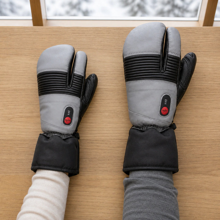 9HEAT Alpine Leather 3 - Gants chauffants trois doigts grand froid