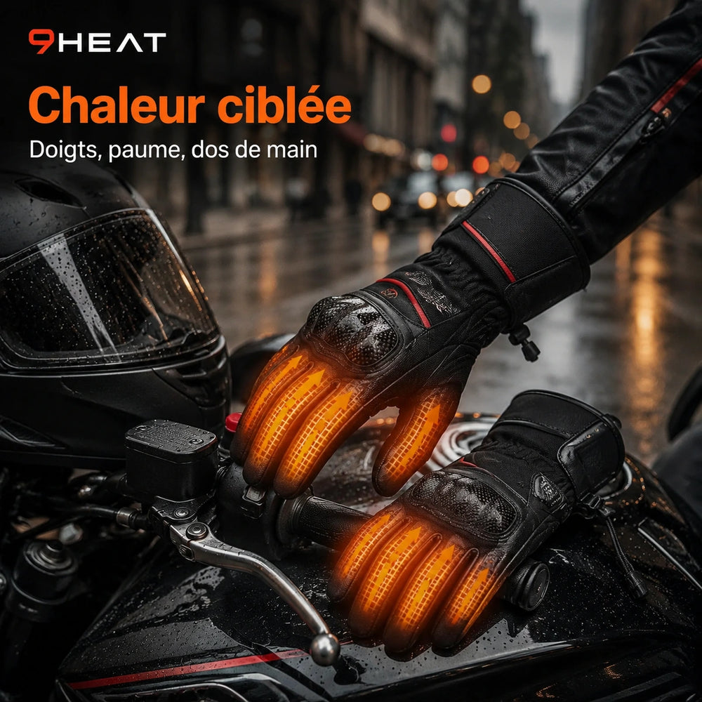 9HEAT Titan 3 - Gants chauffants moto - Zones chauffantes