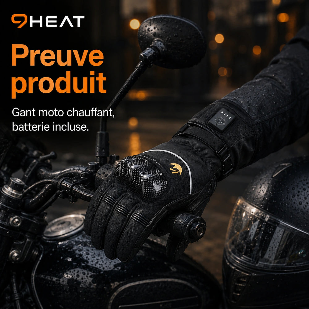 9HEAT Titan 3 - Gants chauffants moto - Preuve produit