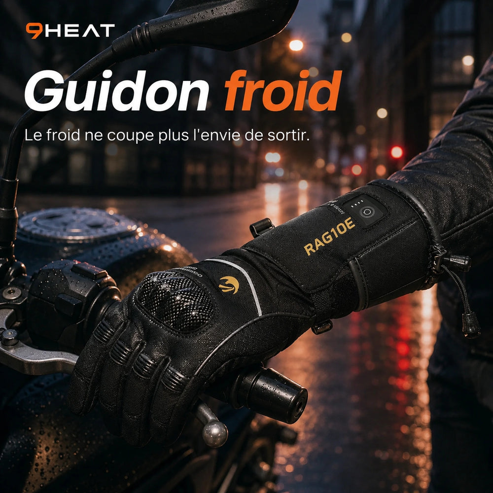 9HEAT Titan 3 - Gants chauffants moto - Usage Guidon froid