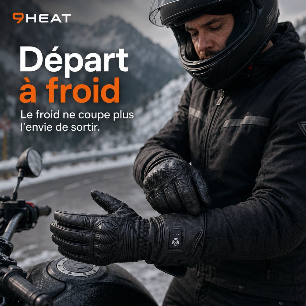 9HEAT Xera 5 - Gants chauffants moto - Usage Départ à froid