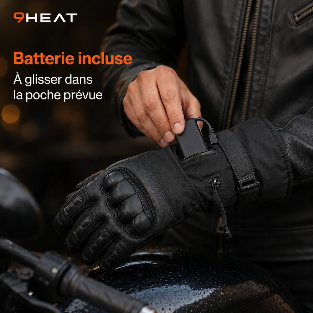9HEAT Xera R8 - Gants chauffants moto - Batterie