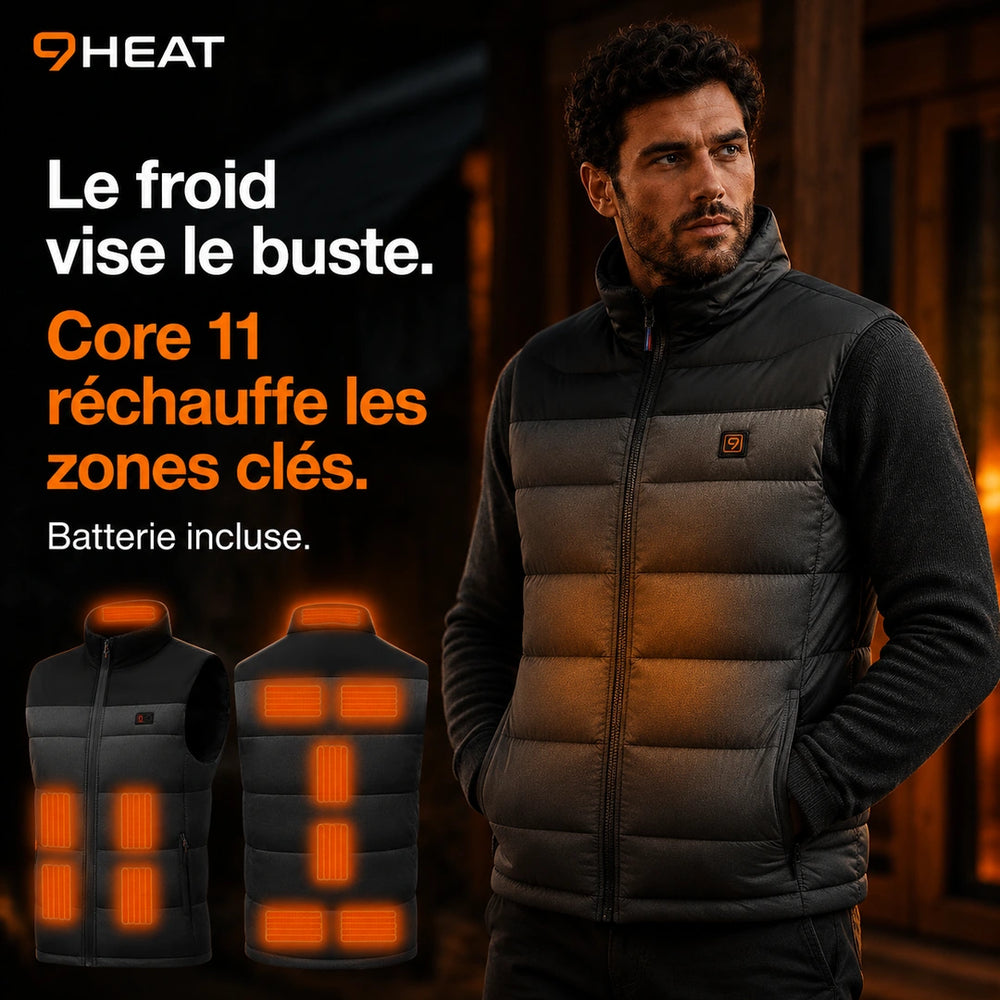 9HEAT Core 11 - Gilet chauffant 11 zones Unisexe - Hero émotionnel