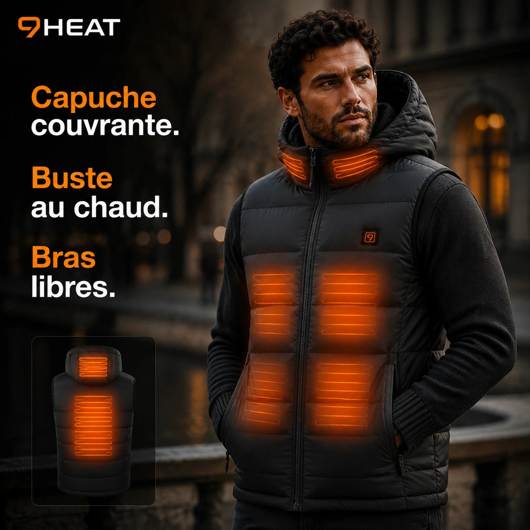 9HEAT Nova V7 - Gilet chauffant à capuche Unisexe