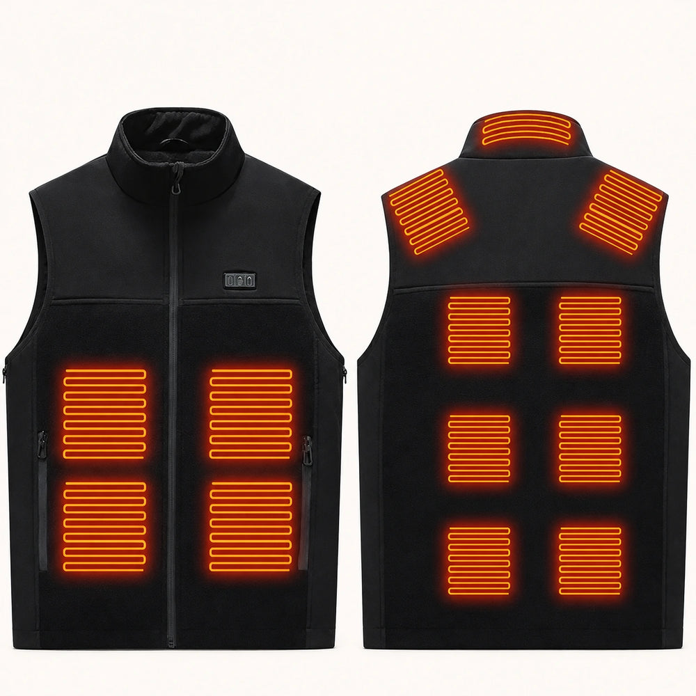 Gilet chauffant ajustable Amplitude 13 face et dos avec 13 zones chauffantes