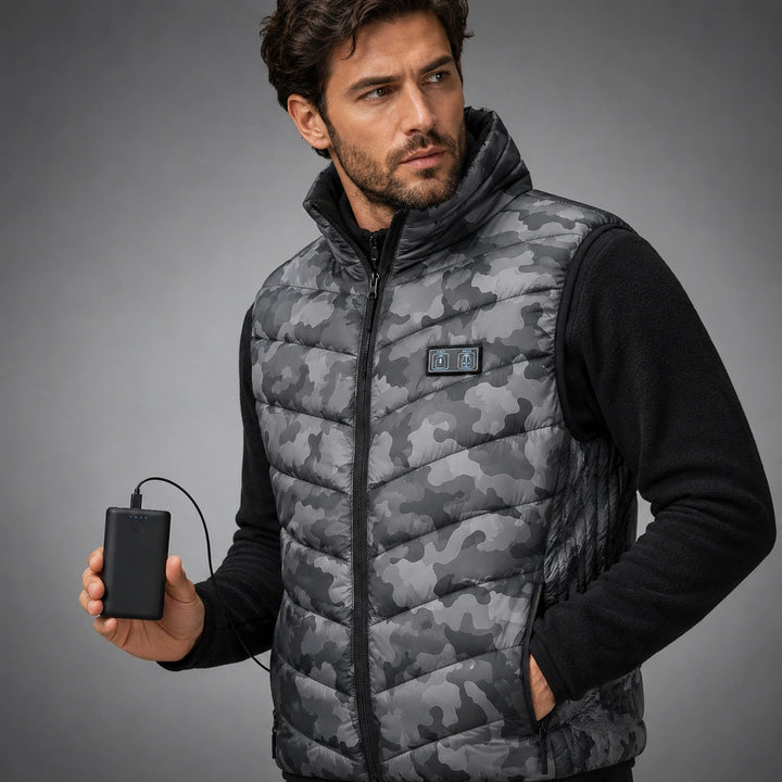 9HEAT Shadow D13 - Gilet chauffant camouflage double réglage