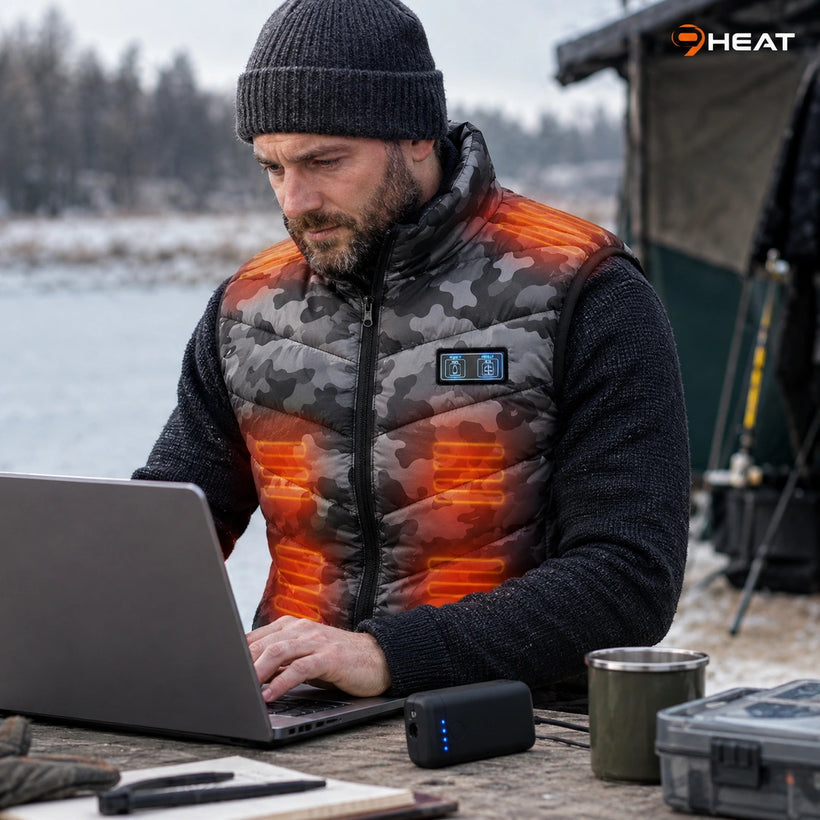 9HEAT Shadow D13 - Gilet chauffant camouflage double réglage