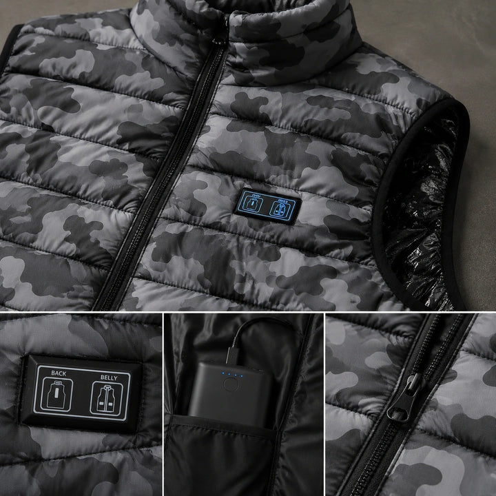 9HEAT Shadow D13 - Gilet chauffant camouflage double réglage