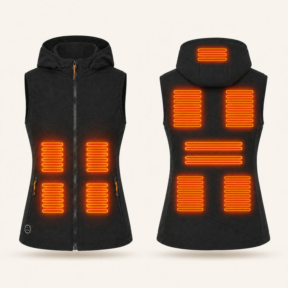 Gilet chauffant Femme Aurore 11 face et dos avec 11 zones chauffantes