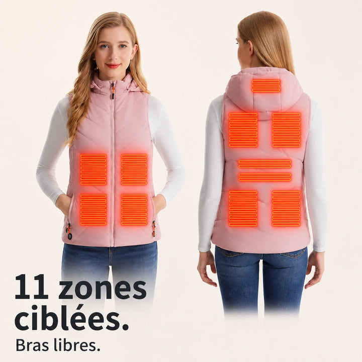 9HEAT Aurore 11 - Gilet chauffant à capuche Femme