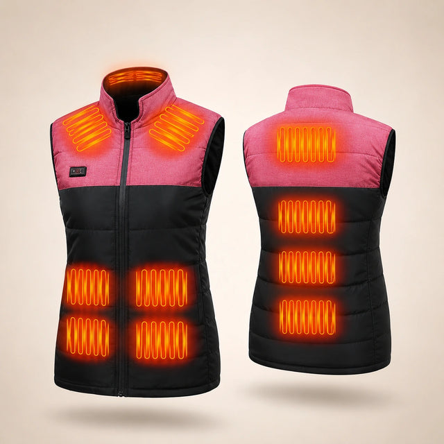 9HEAT Duo 17 - Gilet chauffant double réglage Unisexe - Produit face dos zones chauffantes
