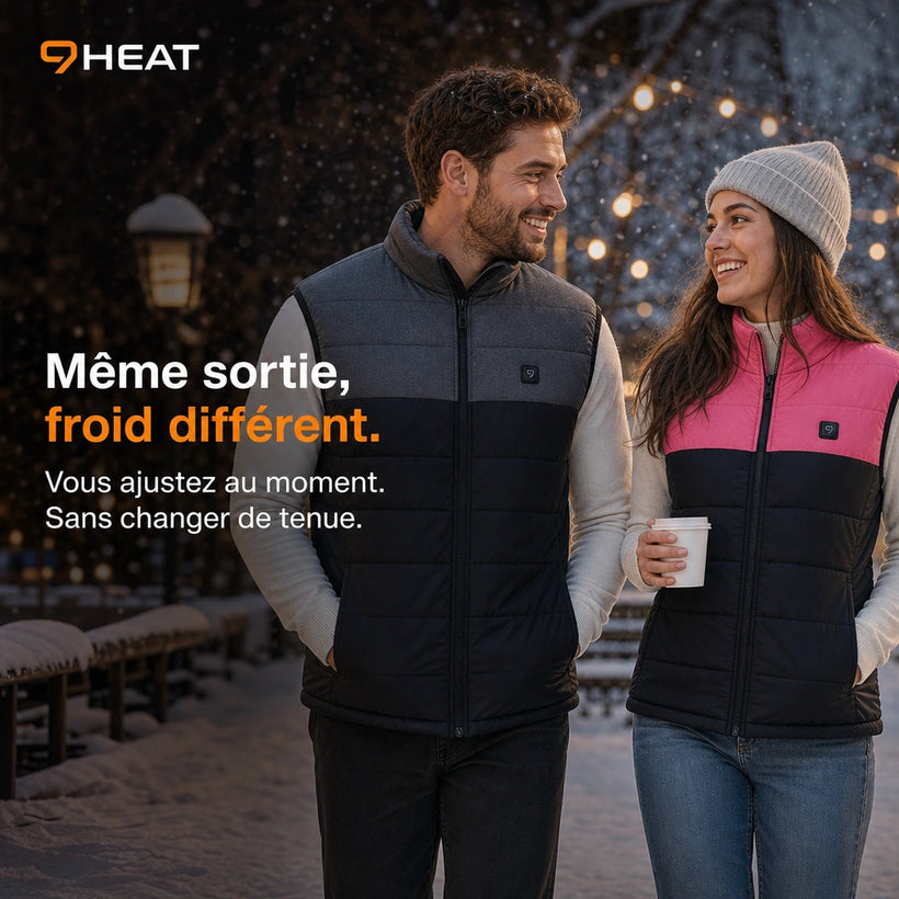 9HEAT Duo 17 - Gilet chauffant double réglage Unisexe