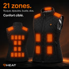 9HEAT Aura 21 - Gilet chauffant Femme - Zones chauffantes