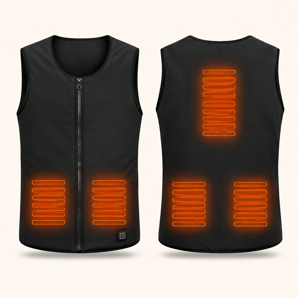 9HEAT Seconde Peau 5 - Gilet chauffant fin unisexe - Produit exact face et dos