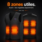9HEAT Thermo V8 - Gilet chauffant fin Unisexe - 8 zones avant et dos