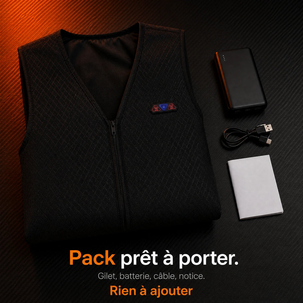 9HEAT Thermo V8 - Gilet chauffant fin Unisexe - Pack complet