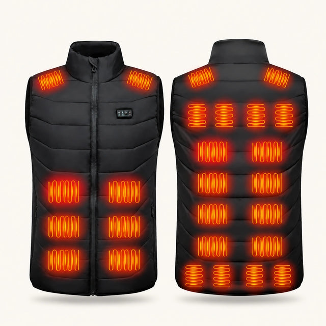 9HEAT Matrix 28 - Gilet chauffant intégral unisexe - Produit exact face et dos