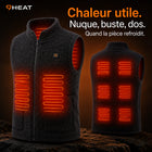 9HEAT Polar 8 - Gilet polaire chauffant Unisexe - Zones chauffantes