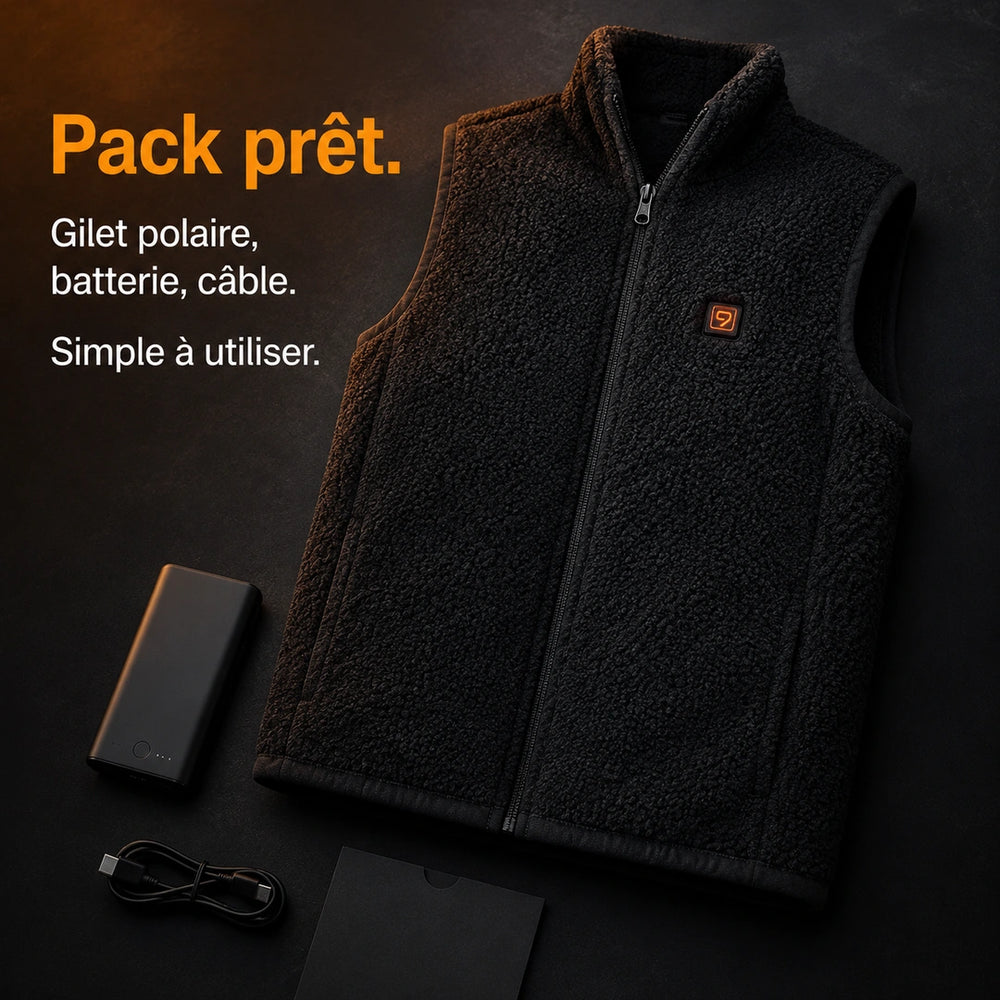 9HEAT Polar 8 - Gilet polaire chauffant Unisexe - Pack complet