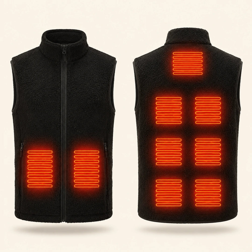 9HEAT Sherpa 9 - Gilet polaire chauffant unisexe - Produit exact face et dos