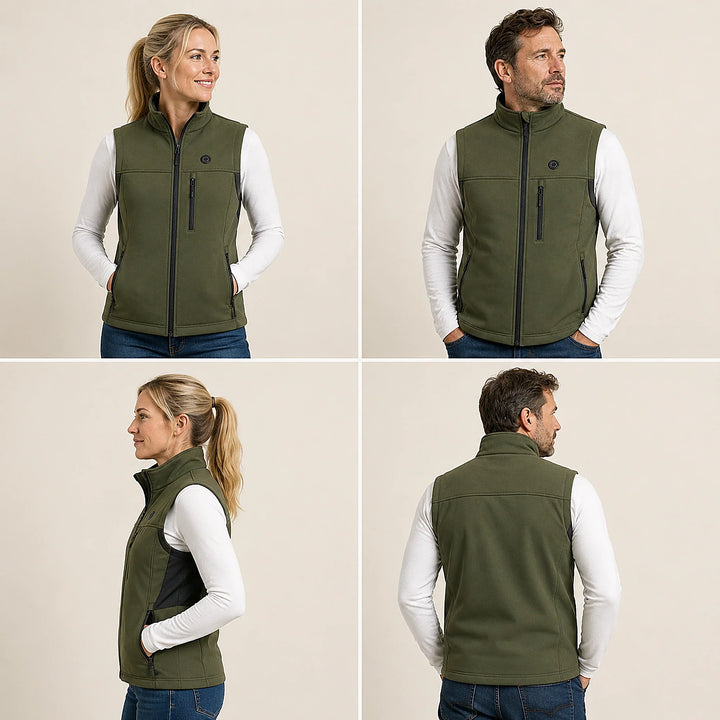 9HEAT Traverse 9 Olive - Gilet technique chauffant unisexe