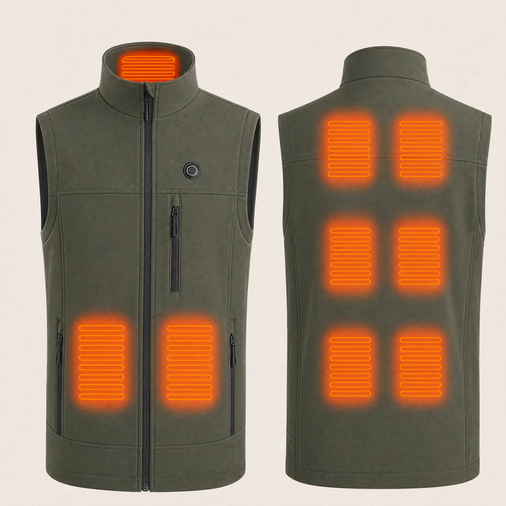 9HEAT Traverse 9 Olive - Gilet technique chauffant unisexe