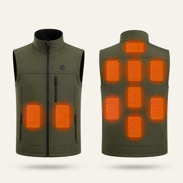 9HEAT Traverse 9 - Gilet technique chauffant unisexe - Produit exact face et dos
