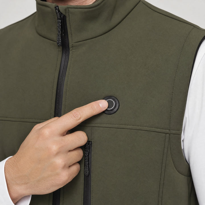 9HEAT Traverse 9 Olive - Gilet technique chauffant unisexe