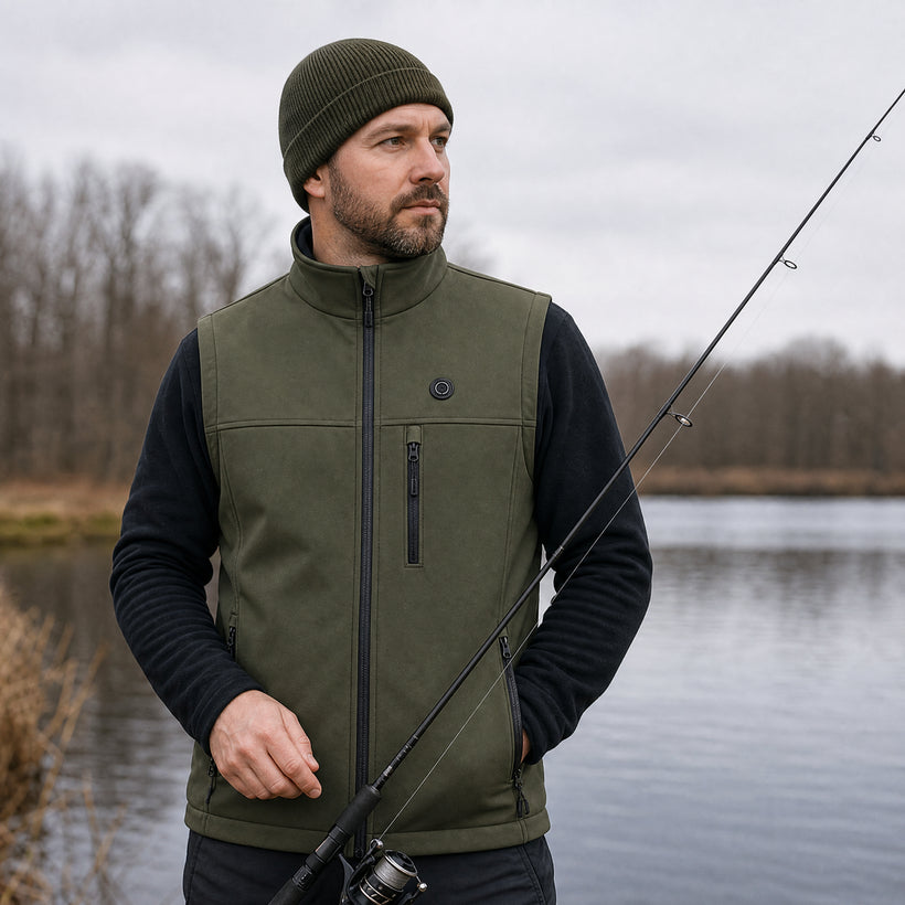 9HEAT Traverse 9 Olive - Gilet technique chauffant unisexe