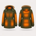 9HEAT Aurora 8 - Manteau chauffant Femme - zones chauffantes avant et dos fond clair