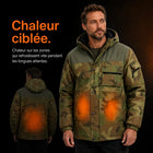 9HEAT Storm 4 - Manteau chauffant Homme Camouflage - Preuve zones chauffantes