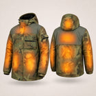 9HEAT Storm 4 - Manteau chauffant Homme Camouflage - zones chauffantes avant et dos fond clair