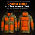 9HEAT Terrain 4 - Manteau chauffant Homme Camouflage - Zones chauffantes complètes avant et dos