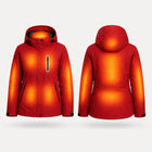 9HEAT Arctic 9 - Parka chauffante Femme - zones chauffantes avant et dos fond clair