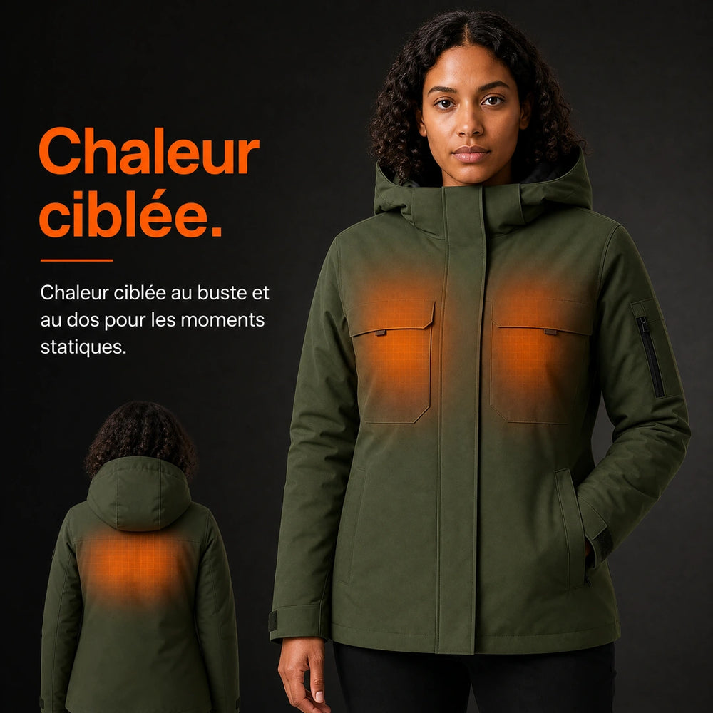 9HEAT Z50 - Parka chauffante Femme - Preuve zones chauffantes