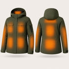 9HEAT Z50 - Parka chauffante Femme - zones chauffantes avant et dos fond clair