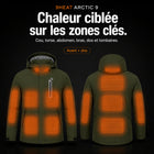 9HEAT Arctic 9 - Parka chauffante Homme - Zones chauffantes avant et dos