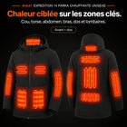 9HEAT Expedition 14 - Parka chauffante Unisexe - Zones chauffantes complètes avant et dos