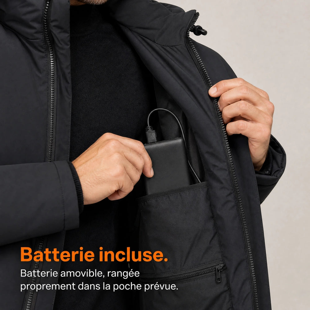 9HEAT P214 - Parka chauffante Unisexe - Batterie / poche