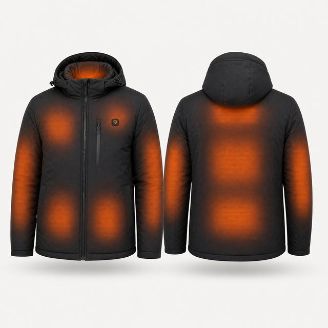 9HEAT P214 - Parka chauffante Unisexe - zones chauffantes avec bouton 9HEAT visible