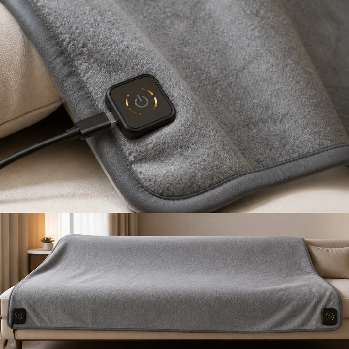 9HEAT Maison M3 - Plaid chauffant USB 160 x 150 cm