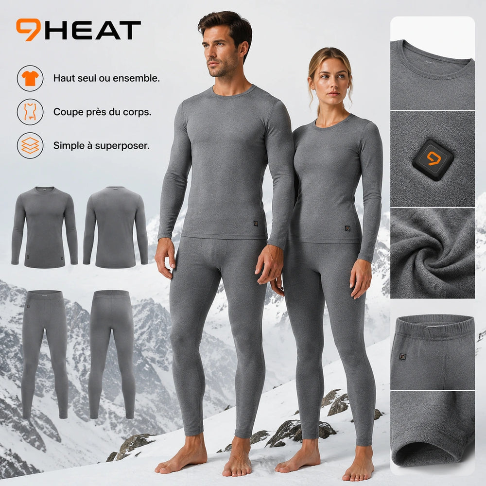 9HEAT ThermoSkin X22 - Sous-vêtement chauffant thermique - Studio haut bas