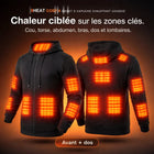 9HEAT Cosy 4 - Sweat à capuche chauffant Unisexe - Zones chauffantes complètes avant et dos
