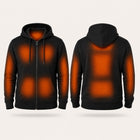 9HEAT TX4 - Sweat à capuche chauffant Unisexe - zones chauffantes avant et dos fond clair