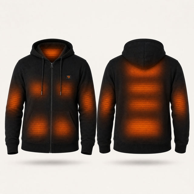 9HEAT TX4 - Sweat à capuche chauffant Unisexe - zones chauffantes avec bouton 9HEAT visible