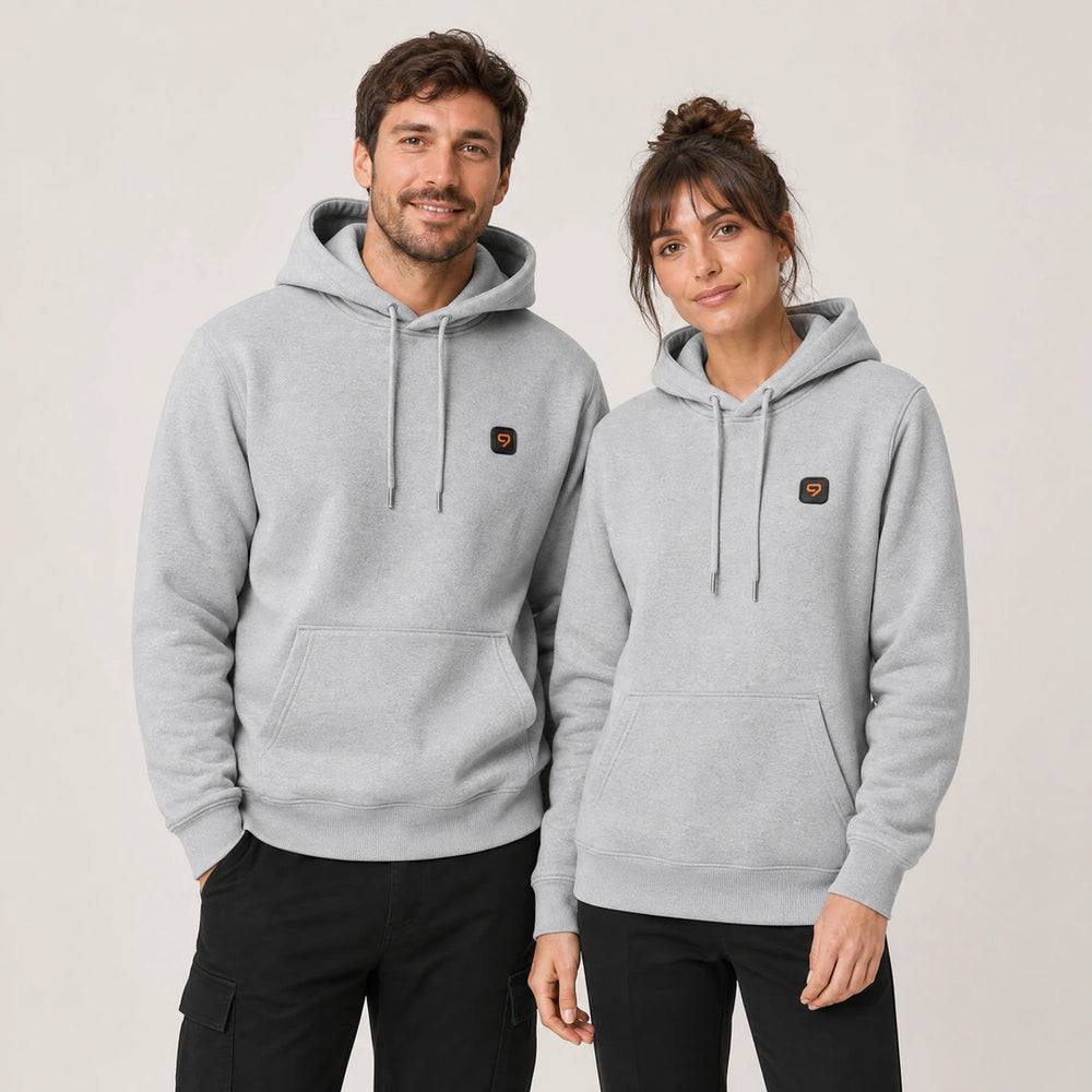 9HEAT Hoodie X12 - Sweat chauffant 12 zones - Studio porté face
