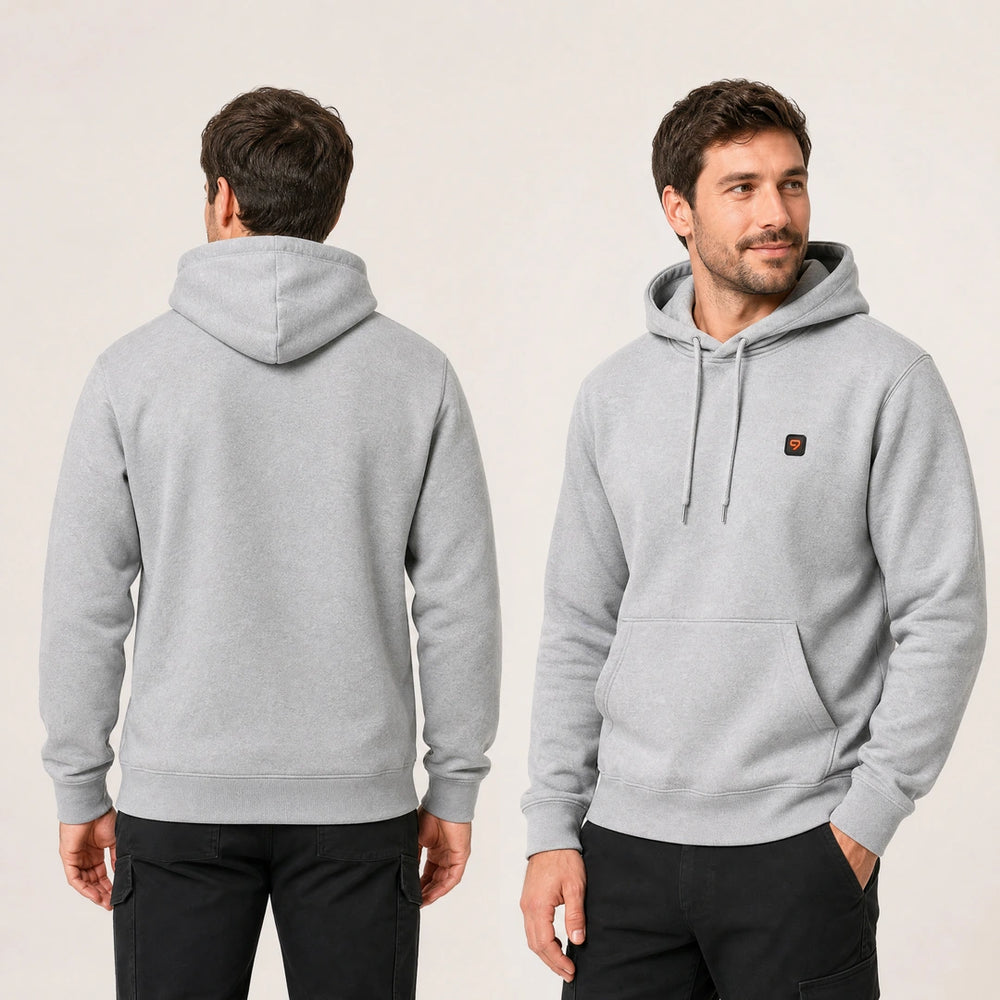 9HEAT Hoodie X12 - Sweat chauffant 12 zones - Studio dos/profil