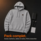 9HEAT Hoodie X12 - Sweat chauffant 12 zones - Pack complet