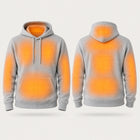 9HEAT Hoodie X12 - Sweat chauffant 12 zones - zones chauffantes avant et dos fond clair