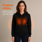 9HEAT T6 - Sweat zippé chauffant Femme - Preuve zones chauffantes